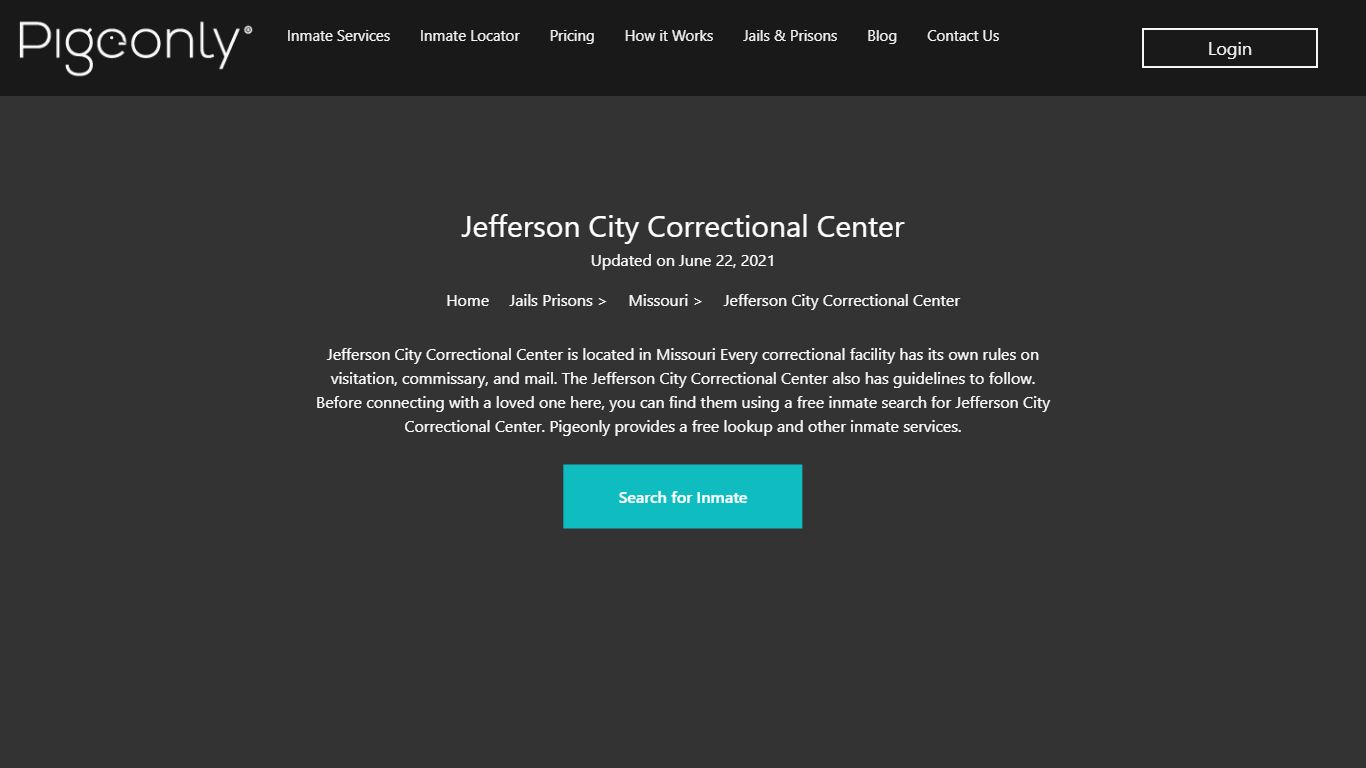 Jefferson City Correctional Center Inmate Search | Missouri - Pigeonly